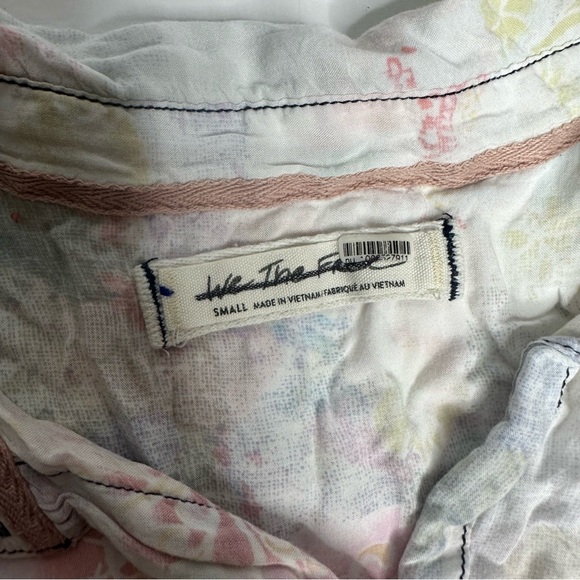 Free People We The Free Good Vibes Button Front Short Sleeve Shirt s - Picture 12 of 13